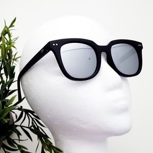 🔥Unisex Gravity😎Black Polarized UV Reflective Mirror Flat Sunglasses